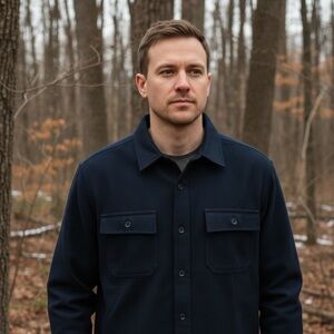 L.L. Bean Men's Dark Blue Chamois Slightly Fitted Men’s XL